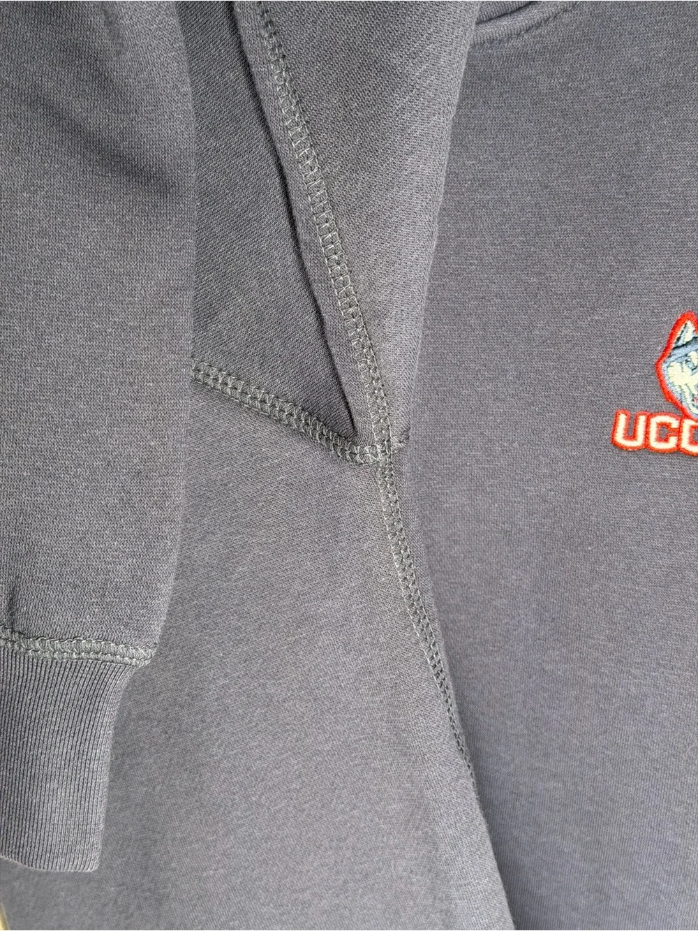 UConn Huskies Men’s XL Quarter Zip Pullover Sweatshirt NCAA League Navy Blue NEW - Picture 6 of 8